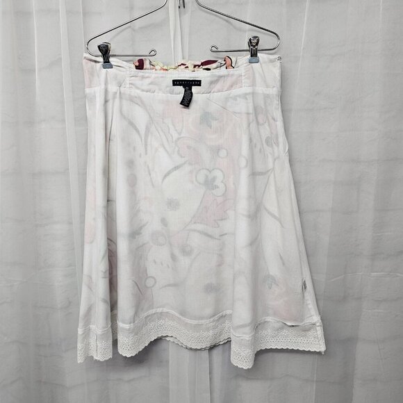 Apostrophe Pink Green Floral Skirt Retro Y2K Boho Eyelet Fairy Festival 10 - Picture 11 of 14